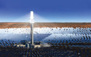 Artists impression of the field of mirrors at the Aurora solar thermal plant, Port Augusta.