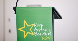 Lectern with Keep Australia Beautiful logo