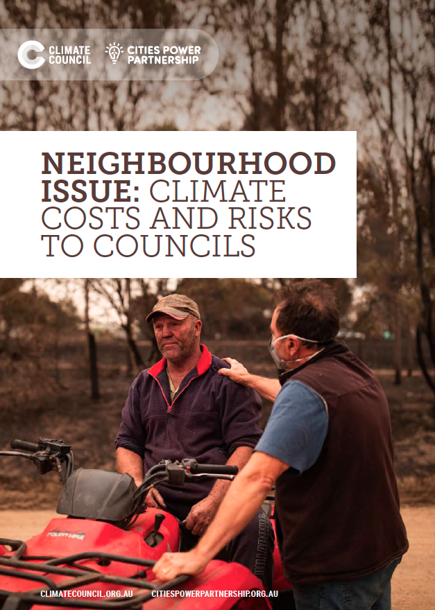 cover of report: Neighbourhood issue: climate costs and risks to councils