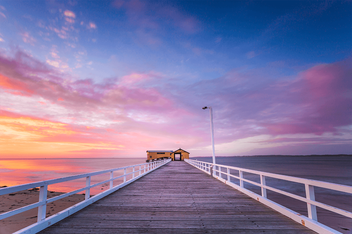 Queenscliffe pier at sunrise